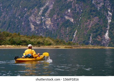 Sea Kayak In Milford Sound, New Zealand