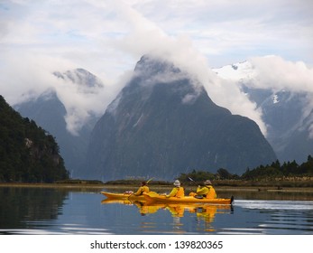 Sea Kayak In Milford Sound, New Zealand