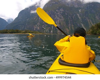 Sea Kayak In Milford Sound, New Zealand