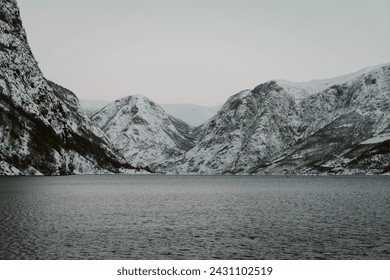 sea mountian landscape norway fjord