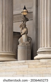 Sea Nymph Statue Outside St George's Hall, Liverpool, England, UK