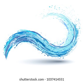 Sea   ocean waves  blue  paint blot  splashes  drops