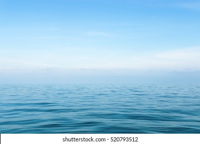 Sea on blue sky background