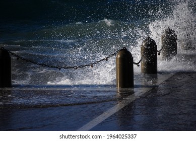 The Sea Over The Sidewalk. Reggio Calabria, Winter 2010.