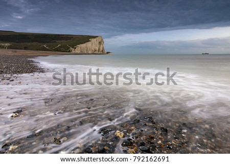 Similar – Image, Stock Photo White rock cliff called Stairs of the Turks or Scala dei Turchi at the mediterranean sea coast with beach, Realmonte, Sicily, Italy