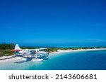 Sea Plane Docked at Dry Tortugas Beach in Florida