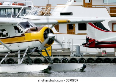 Sea Plane Taking Off On Union Bay Lake, Seattle, USA