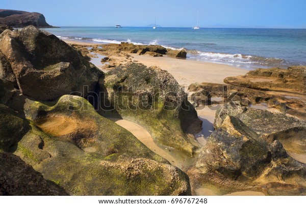 Sea Rocks On Beaches Papagayo Village Stock Photo Edit Now