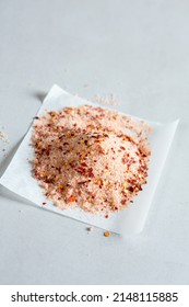 Sea Salt With Chilli Flakes On Paper