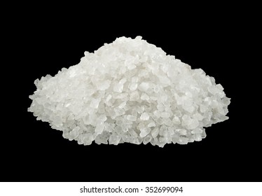 Sea Salt Heap Isolated On Black Background