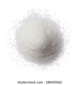 Sea Salt Pile Isolated On White Top View