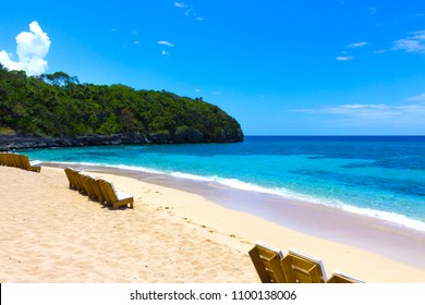 The sea and sand at Bamboo Beach in Jamaica at sunny day