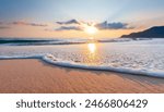 The sea sand beach. Beautiful beach landscape. Inspire tropical beach seascape horizon.