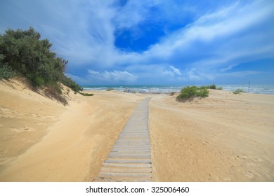 Sea Sand Dunes With Path Beach Anapa Russia