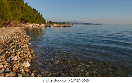 The sea shore near Nikiti, Greece, Halkidiki, Sithonia in winter season
