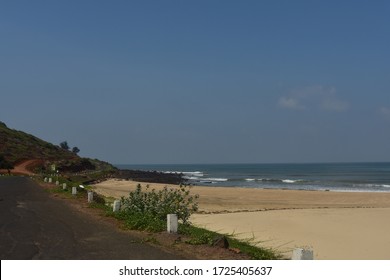 Sea Side Street Near The Mountain With Blue Sky In Clear Day, Devgad, Maharashtra, India