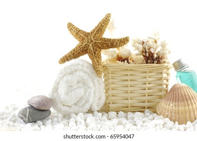 Sea spa elements on white pebbles - Powered by Shutterstock