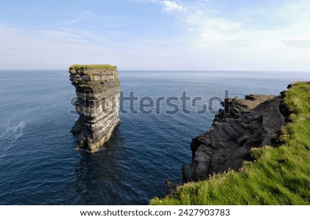 Sea stack at downpatrick head, near ballycastle, county mayo, connacht, republic of ireland, europe