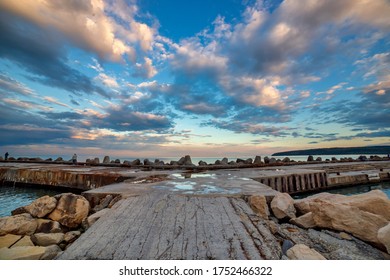 Sea Sunset Landscape In Varna, Bulgaria