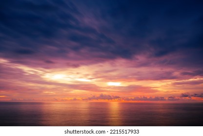 Sea Sunset Panorama Long Exposure Landscape