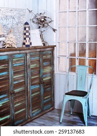 Sea Travel Styled Shabby Chic Interior Corner