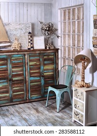 Sea Travel Styled Shabby Chic Interior Corner