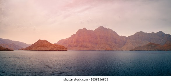 Sea Tropical Landscape With Mountains And Fjords, Oman