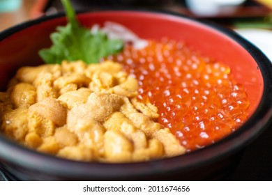 Sea urchin salmon roe bowl