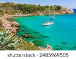 Sea view and beach in Ladiko bay, Rhodes island, Greece, Europe