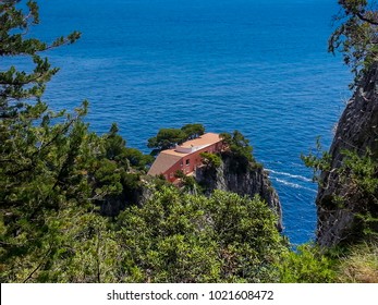 Sea View Of Capri With Red Villa
