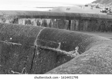 Sea Wall Storm Defense Zig Zag Concrete Wall At Cromer