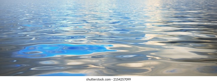 Sea Water Surface, Close-up. Still Water. Abstract Natural Pattern, Texture, Background, Wallpaper. Concept Image, Macro Photography, Graphic Resources. Blue Color. Gulf Of Finland, Hanko Peninsula