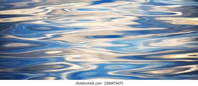 Sea Water Surface, Close-up. Still Water. Abstract Natural Pattern, Texture, Background, Wallpaper. Concept Image, Macro Photography, Graphic Resources. Blue Color. Gulf Of Finland, Hanko Peninsula