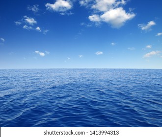  Sea water surface on sky