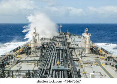 Sea Wave Breaking On The Ships Bow