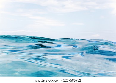 Sea Wave Close Up, Low Angle View Water Background