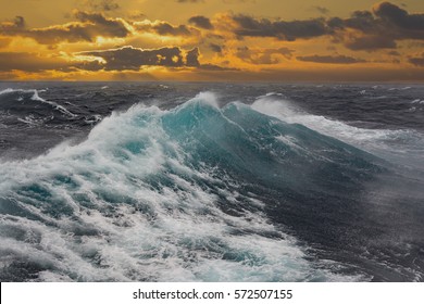 sea wave during storm in atlantic ocean 
