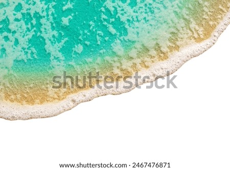 sea wave on white background, top view 