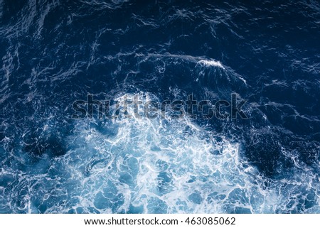 Similar – Foto Bild Durststrecke / Wasser ohne Ende. Kielwasser von einem Schiff.