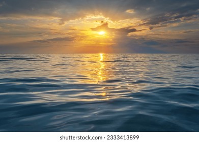 Sea waves low angle view, sunset shot. Beautiful nature composition. Element of design. - Powered by Shutterstock