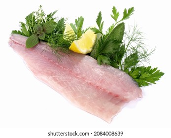 Sea Wolf - Fish Fillet On White Background - Isolated