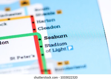 Seaburn Station. Newcastle Metro Map.