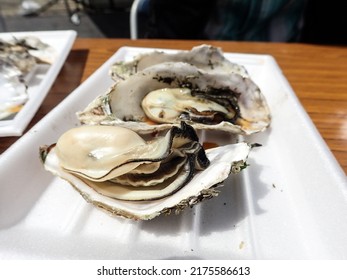 Seafood barbecue grilled open fresh oysters