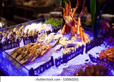 Seafood Buffet In A Restaurant