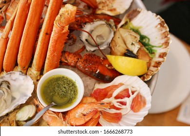 
Seafood Feast With Crab, Oyster, Shrimp And Shell