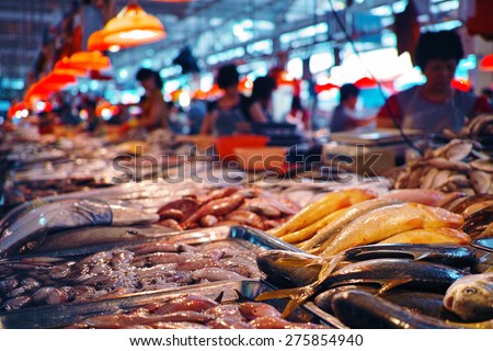 seafood at the fish market