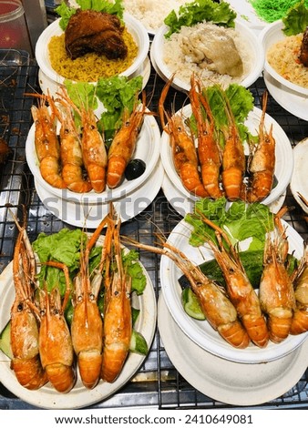 Seafood, fresh prawn in Hatyai Thailand