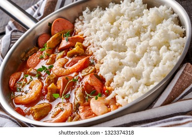 Seafood Gumbo Dish From Louisiana Cuisine From Sausage 