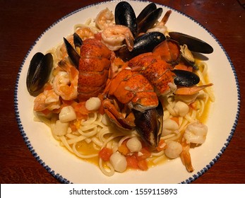 Seafood Linguini Of Lobster Tail And Mussels