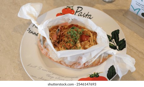 Seafood Marinara Pasta is a vibrant and flavorful dish that brings the taste of the ocean to your plate. This Italian-inspired classic combines a medley of fresh seafood with a rich and tangy tomato-b - Powered by Shutterstock